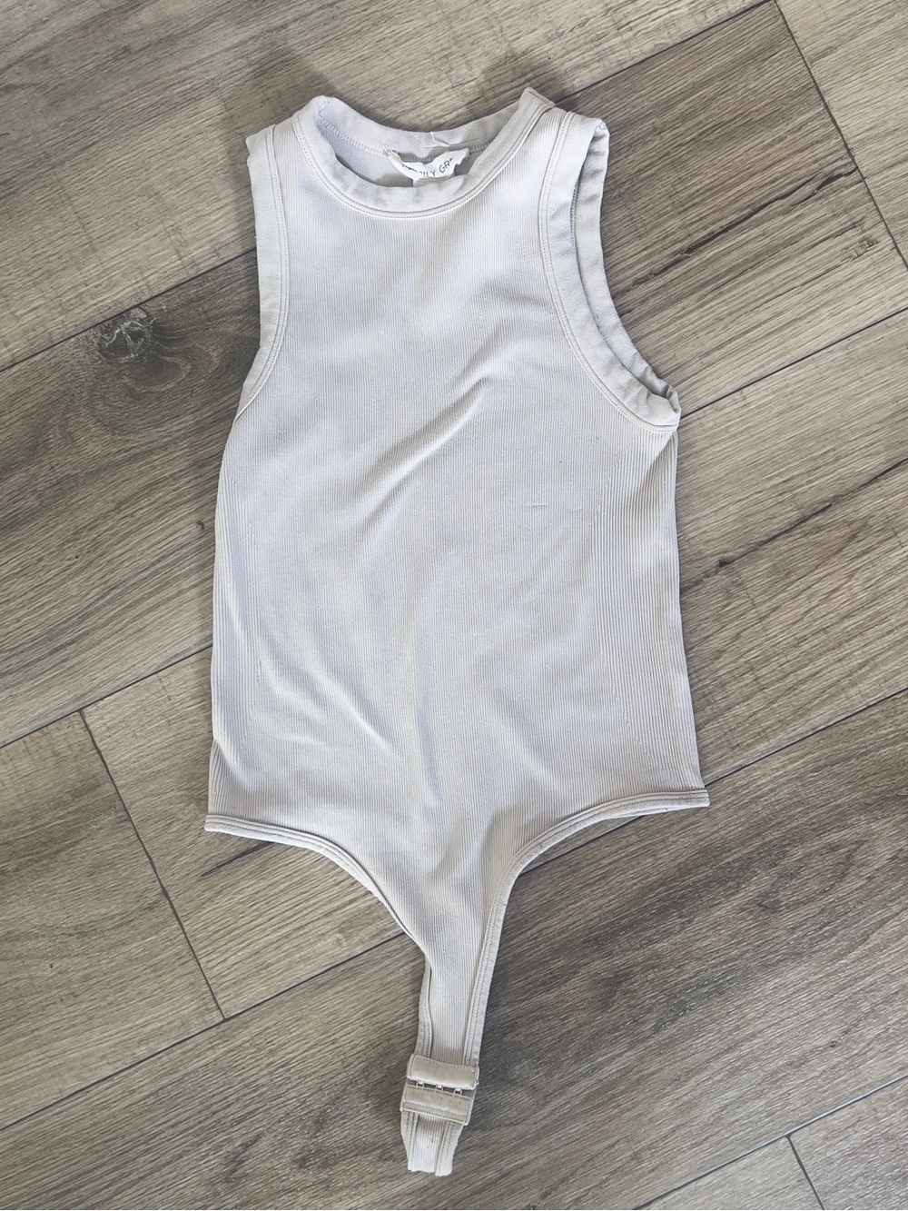 Sleeveless One-Piece Bodysuit in Tan